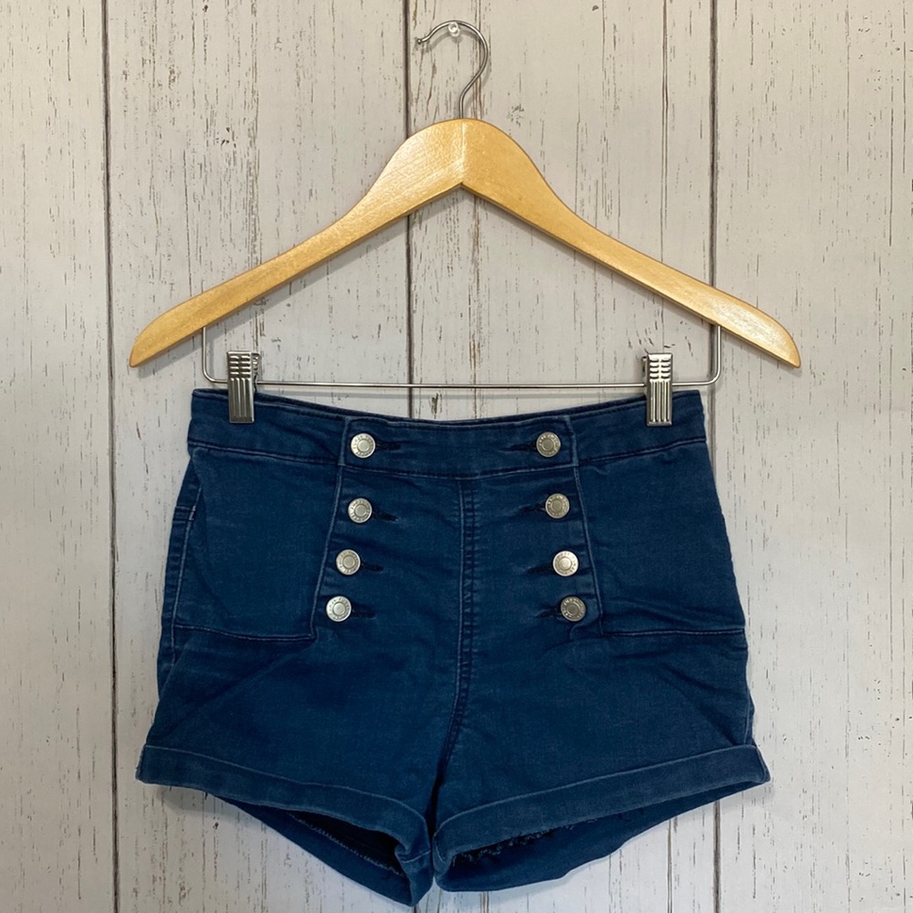 Nautical Navy High-Rise short Shorts